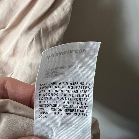 All saints Japanese cloth silk pink dress women’s size 6 - Picture 6 of 13